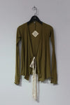 BASERANGE Cotton Long Sleeve Cardigan TTOW-RB-WI21 Green